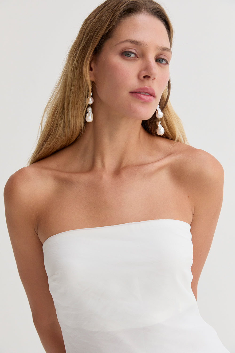 Zeah Organza Tube Midi Dress