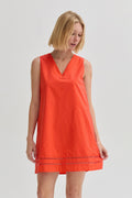 Reese Lattice Trim Poplin Mini Dress